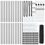 Cerca Hexagonal Gris 1x50 m Acero, Postes de Cerca con Punta 13 pcs Ø32 mm 120 cm Acero Galvanizado by , fence posts - Ref: F...