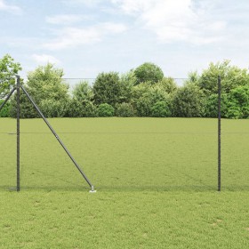 Cerca Hexagonal Gris 1.6x50 m Acero, Postes de