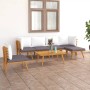 Gartenmöbel 7 Stück mit Kissen massivem Akazienholz von vidaXL, Gartensets - Ref: Foro24-3087006, Preis: 529,36 €, Rabatt: %