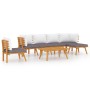 Gartenmöbel 7 Stück mit Kissen massivem Akazienholz von vidaXL, Gartensets - Ref: Foro24-3087006, Preis: 529,36 €, Rabatt: %