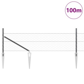 Cerca Hexagonal Gris 0.5x100 m de Acero, Postes