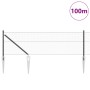 Cerca Hexagonal Gris 0.6x100 m Acero, Postes de Cerca con Punta 13 pcs Ø32 mm 80 cm Acero Galvanizado by , fence posts - Ref:...