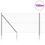 Cerca Hexagonal Gris 1x100 m Acero, Postes de Cerca con Espiga 13 pcs Ø32 mm 120 cm Acero Galvanizado by , fence posts - Ref:...
