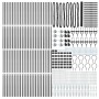 Cerca hexagonal gris 1.6x100 m de acero, Postes de cerca con anclaje de espiga 13 pcs Ø32 mm 180 cm de acero galvanizado von ...