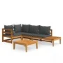 Garden furniture set 4 pieces with dark gray acacia wood cushions by vidaXL, Garden sets - Ref: Foro24-3087277, Price: 466,90...