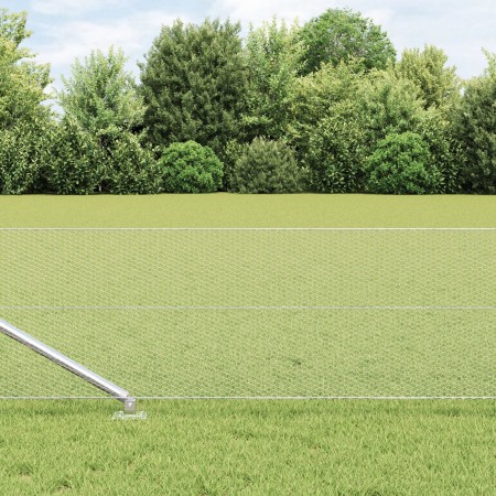 Valla Hexagonal 0.4x10 m Acero Galvanizado, Postes de Valla con Punta 7 pcs Ø32 mm 60 cm Acero Galvanizado by , fence posts -...
