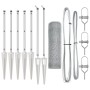Valla Hexagonal 0.4x10 m Acero Galvanizado, Postes para Valla con Punta 7 pcs Ø32 mm 60 cm Acero Galvanizado by , fence posts...