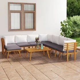 Garden furniture and cushions set 9 pieces solid acacia wood by vidaXL, Garden sets - Ref: Foro24-3087022, Price: 720,78 €, D...