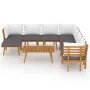 Juego muebles de jardín y cojines 9 pzas madera maciza acacia de vidaXL, Conjuntos de jardín - Ref: Foro24-3087022, Precio: 7...