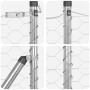 Cerca Hexagonal 1,2x10 m Acero Galvanizado,  Postes de Cerca con Punta 7 pcs Ø32 mm 140 cm Acero Galvanizado | Foro24.es | Tu tienda online para hogar, jardín y más Foro24.es