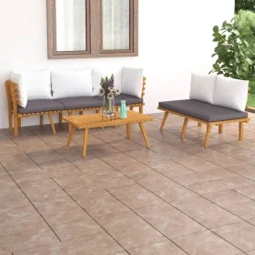 Garden furniture 5 pieces with cushions solid acacia wood by vidaXL, Garden sets - Ref: Foro24-3087011, Price: 484,31 €, Disc...