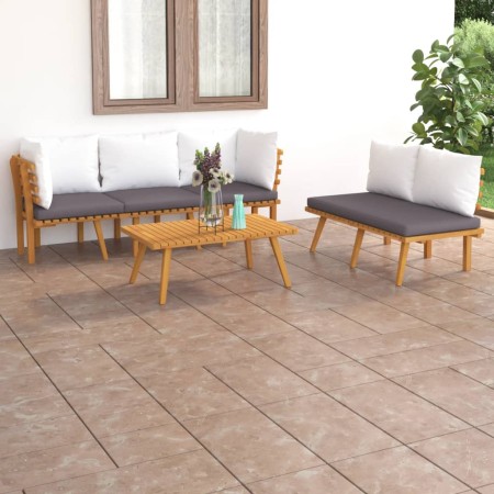 Gartenmöbel 5-teilig mit Kissen aus massivem Akazienholz von vidaXL, Gartensets - Ref: Foro24-3087011, Preis: 486,23 €, Rabat...