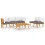 Garden furniture 5 pieces with cushions solid acacia wood by vidaXL, Garden sets - Ref: Foro24-3087011, Price: 477,89 €, Disc...