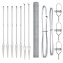 Cerca Hexagonal 1.5x10 m Acero Galvanizado, Postes de Cerca con Espiga 7 pcs Ø32 mm 170 cm Acero Galvanizado by , fence posts...