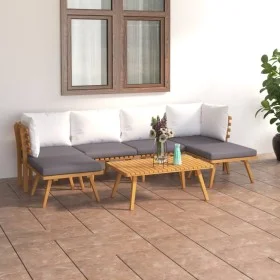 Gartenmöbel 7-teilig mit Kissen aus massivem Akazienholz von vidaXL, Gartensets - Ref: Foro24-3087023, Preis: 502,09 €, Rabat...