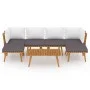 Muebles de jardín 7 piezas con cojines madera maciza de acacia de vidaXL, Conjuntos de jardín - Ref: Foro24-3087023, Precio: ...