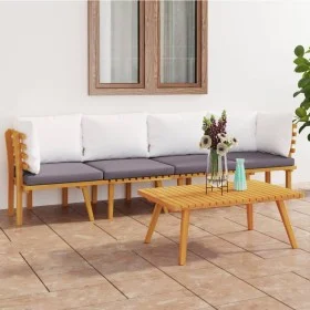 Garden furniture 4 pieces with cushions solid acacia wood by vidaXL, Garden sets - Ref: Foro24-3087008, Price: 338,47 €, Disc...
