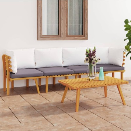 Gartenmöbel 4-teilig mit Kissen aus massivem Akazienholz von vidaXL, Gartensets - Ref: Foro24-3087008, Preis: 345,39 €, Rabat...