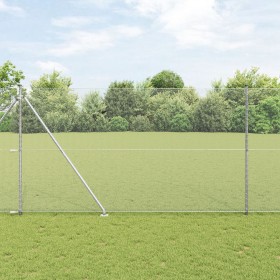 Valla Hexagonal 1.6x25 m Acero Galvanizado, poste para valla con pica 13 pcs Ø32 mm 180 cm Acero Galvanizado by , fence posts...