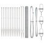 Valla Hexagonal 1.6x25 m Acero Galvanizado, poste para valla con pica 13 pcs Ø32 mm 180 cm Acero Galvanizado by , fence posts...