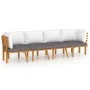 Gartenmöbel 4-teilig mit Kissen aus massivem Akazienholz von vidaXL, Gartensets - Ref: Foro24-3087008, Preis: 343,58 €, Rabat...