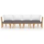 Gartenmöbel 4-teilig mit Kissen aus massivem Akazienholz von vidaXL, Gartensets - Ref: Foro24-3087008, Preis: 343,58 €, Rabat...