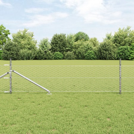 Cerca hexagonal 0.4x50 m de acero galvanizado, Postes de cerca con punta 13 pcs Ø32 mm 60 cm de acero galvanizado by , fence ...