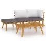Gartenmöbel 4-teilig mit Kissen aus massivem Akazienholz von vidaXL, Gartensets - Ref: Foro24-3087001, Preis: 278,54 €, Rabat...