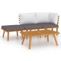 Gartenmöbel 4-teilig mit Kissen aus massivem Akazienholz von vidaXL, Gartensets - Ref: Foro24-3087001, Preis: 282,78 €, Rabat...