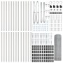 Cerca Hexagonal 0.5x50 m Acero Galvanizado, Postes para Cerca con Punta 13 pcs Ø32 mm 80 cm Acero Galvanizado by , fence post...