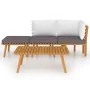 Gartenmöbel 4-teilig mit Kissen aus massivem Akazienholz von vidaXL, Gartensets - Ref: Foro24-3087001, Preis: 278,54 €, Rabat...