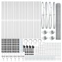 Cerca Hexagonal 1.2x50 m Acero Galvanizado, Postes de Cerca con Punta 13 pcs Ø32 mm 140 cm Acero Galvanizado by , fence posts...