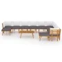 Gartenmöbel 12-teilig mit Kissen aus massivem Akazienholz von vidaXL, Gartensets - Ref: Foro24-3087020, Preis: 925,46 €, Raba...