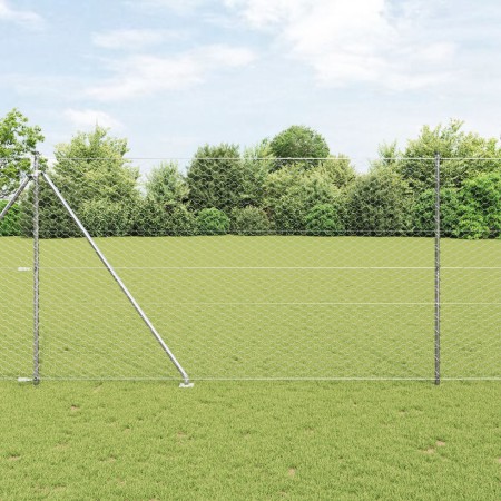 Cerca Hexagonal 1.5x50 m Acero Galvanizado, Postes de Cerca con Punta 13 pcs Ø32 mm 170 cm Acero Galvanizado by , fence posts...