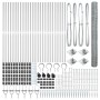 Cerca Hexagonal 1.6x50 m Acero Galvanizado, Postes de Cerca con Punta 13 pcs Ø32 mm 180 cm Acero Galvanizado by , fence posts...