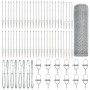 Cerca Hexagonal 0.5x100 m Acero Galvanizado, Postes para Cerca con Punta 13 pcs Ø32 mm 80 cm Acero Galvanizado by , fence pos...