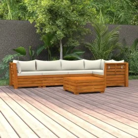6-piece garden furniture set with solid acacia wood and cushions by vidaXL, Garden sets - Ref: Foro24-3087302, Price: 949,52 ...