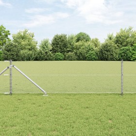 Cerca hexagonal 0.6x100 m Acero galvanizado, Postes de cerca con espiga 13 pcs Ø32 mm 80 cm Acero galvanizado by , fence post...