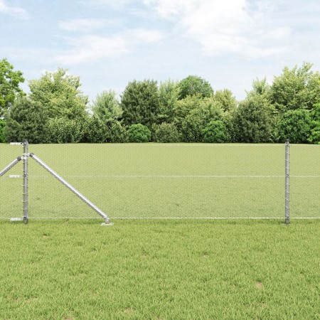 Cerca hexagonal 0.6x100 m Acero galvanizado, Postes de cerca con espiga 13 pcs Ø32 mm 80 cm Acero galvanizado by , fence post...