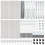 Cerca Hexagonal 0.6x100 m Acero Galvanizado, Postes de Cerca con Punta 13 pcs Ø32 mm 80 cm Acero Galvanizado by , fence posts...