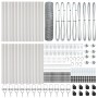 Valla Hexagonal 0.8x100 m Acero Galvanizado, Postes de Valla con Espiga 13 pcs Ø32 mm 100 cm Acero Galvanizado by , fence pos...