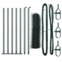 Cerca Hexagonal Verde 0.4x10 m Acero, Postes de Cerca con Bases 7 pcs Ø32mm 50cm Acero Galvanizado by , fence posts - Ref: Fo...