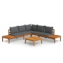 Garden furniture set 4 pieces with dark gray acacia wood cushions by vidaXL, Garden sets - Ref: Foro24-3087267, Price: 623,26...