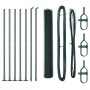 Cerca Hexagonal Verde 1x10 m Acero, Postes de Cerca con Placas de Base 7 pcs Ø32mm 110cm Acero Galvanizado by , fence posts -...
