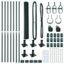 Cerca Hexagonal Verde 1x10 m Acero, Postes de Cerca con Placas de Base 7 pcs Ø32mm 110cm Acero Galvanizado by , fence posts -...