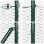 Cerca Hexagonal  Verde 1.4x10 m Acero, Postes de Cerca  con Placas de Base 7 pcs Ø32mm 78.5cm Acero Galvanizado | Foro24.es | Tu tienda online para hogar, jardín y más Foro24.es