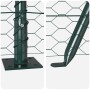 Cerca Hexagonal  Verde 1.4x10 m Acero, Postes de Cerca  con Placas de Base 7 pcs Ø32mm 78.5cm Acero Galvanizado | Foro24.es | Tu tienda online para hogar, jardín y más Foro24.es