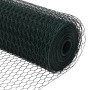 Cerca Hexagonal  Verde 1.4x10 m Acero, Postes de Cerca  con Placas de Base 7 pcs Ø32mm 78.5cm Acero Galvanizado | Foro24.es | Tu tienda online para hogar, jardín y más Foro24.es