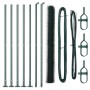 Cerca Hexagonal Verde 1.4x10 m Acero, Postes para Cerca con Placas de Base 7 pcs Ø32mm 78.5cm Acero Galvanizado by , fence po...