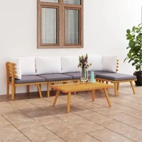 Garden furniture 6 pieces with cushions solid acacia wood by vidaXL, Garden sets - Ref: Foro24-3087026, Price: 434,67 €, Disc...